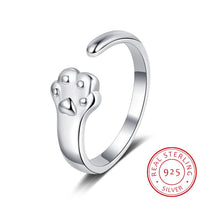 Sterling Silver Cat Paw Gift Ring for Women