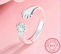 Sterling Silver Cat Paw Gift Ring for Women