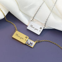 Custom Stainless Steel Photo Message Envelope Necklace (+ Select From 3 Colors)