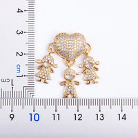 Gold Cubic Zirconia Girl Boy Pendant Necklace (Select 9 Unique Fashions)