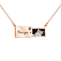 Custom Stainless Steel Photo Message Envelope Necklace (+ Select From 3 Colors)