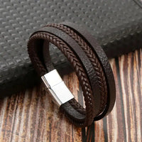 Hand-Woven Multi-Layer Men's Leather Bracelet (Select 31 Unique Fashions)