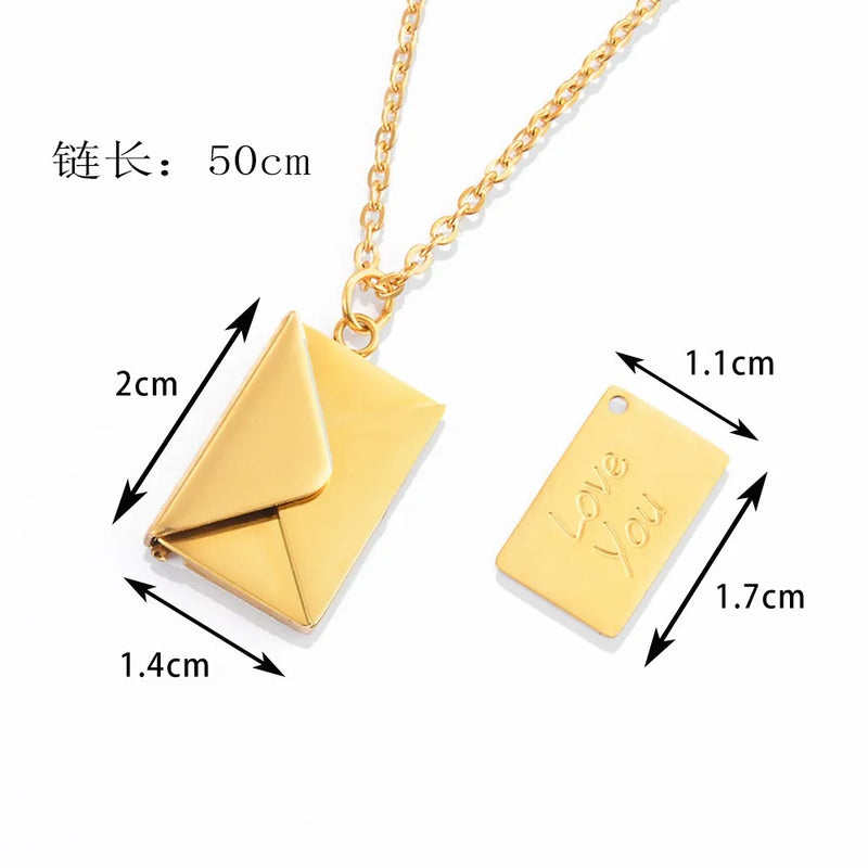 Custom Love Letter & Picture Envelope Necklace For Women (+Select From 3 Colors)