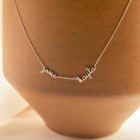 Custom Gold & Stainless Steel Family Name Necklace Women (Select Up To 4 Names, Gold & Silver)