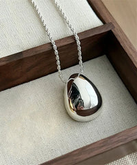 Smooth Metal Teardrop Pendant (Silver & Gold)