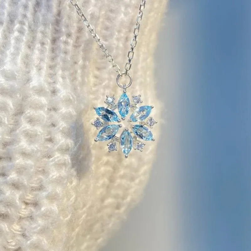 Merry Christmas Zircon Snowflake Necklace For Women (Select 4 Unique Fashions)