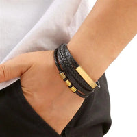 Hand-Woven Multi-Layer Men's Leather Bracelet (Select 31 Unique Fashions)