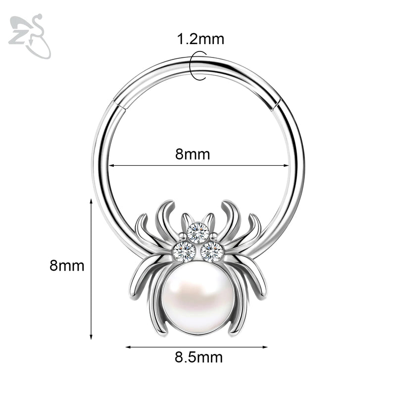 Stainless Steel Zircon Septum Clicker Nose Ring (Select 24 Unique Fashions)