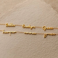 Custom Gold & Stainless Steel Family Name Necklace Women (Select Up To 4 Names, Gold & Silver)