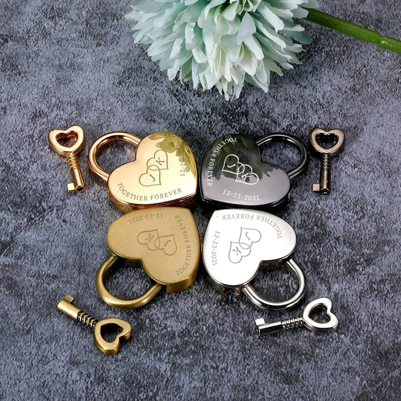 Custom Couple Key and Lock Keychain Fashion Jewelry (+ Select From 4 Colors)