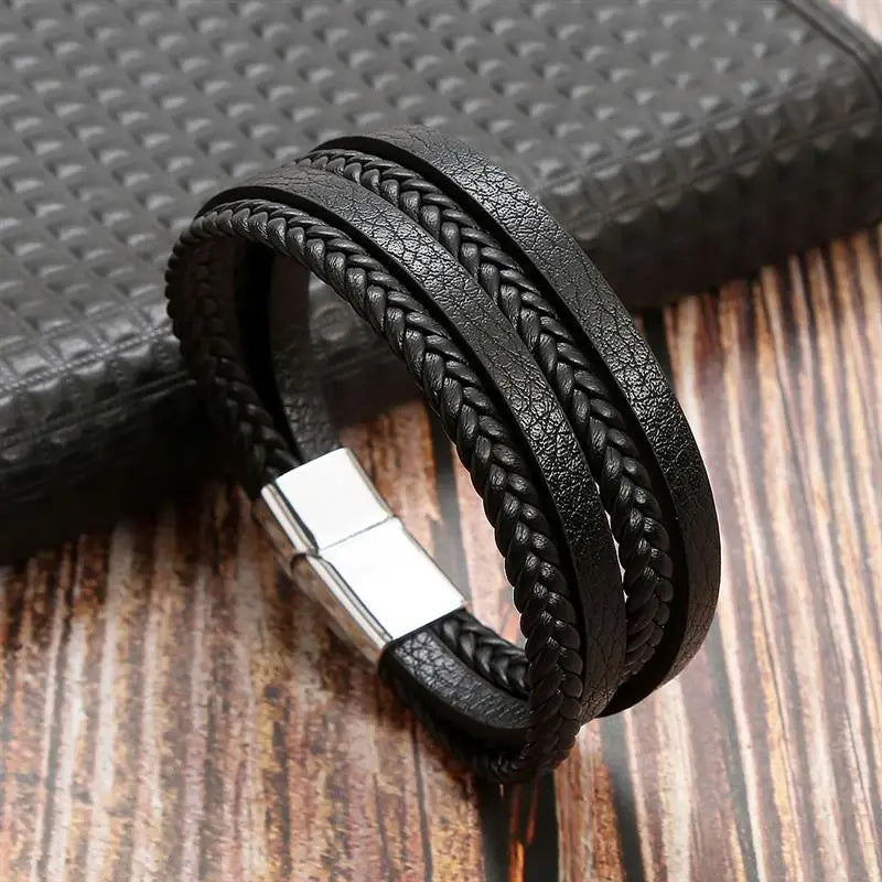 Hand-Woven Multi-Layer Men's Leather Bracelet (Select 31 Unique Fashions)