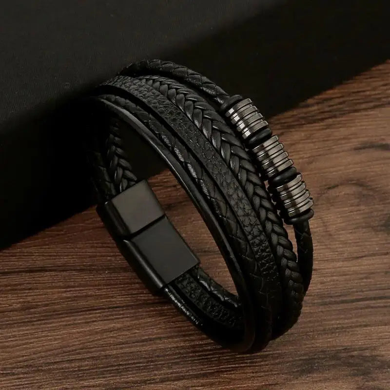 Hand-Woven Multi-Layer Men's Leather Bracelet (Select 31 Unique Fashions)