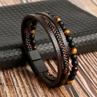 Hand-Woven Multi-Layer Men's Leather Bracelet (Select 31 Unique Fashions)