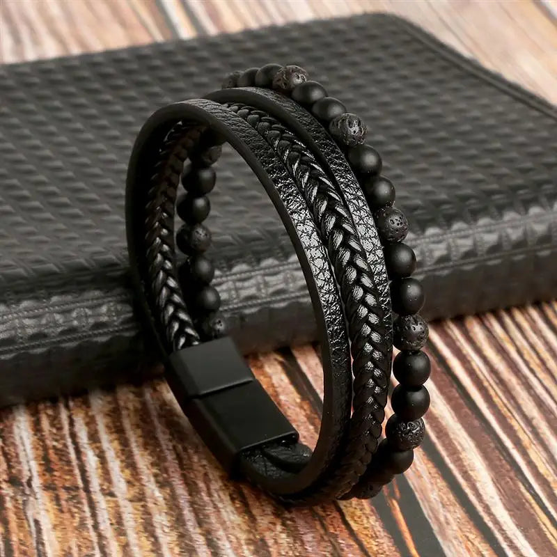 Hand-Woven Multi-Layer Men's Leather Bracelet (Select 31 Unique Fashions)