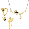 Exquisite Luxury Gold Bee Jewelry Set (Ring, Earring, Necklace)