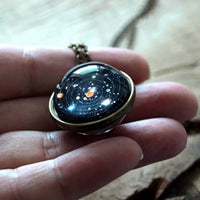 Nebula Galaxy Double Sided Pendant Necklace