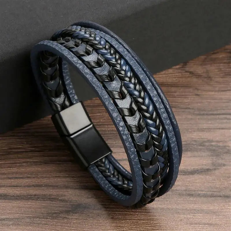 Hand-Woven Multi-Layer Men's Leather Bracelet (Select 31 Unique Fashions)