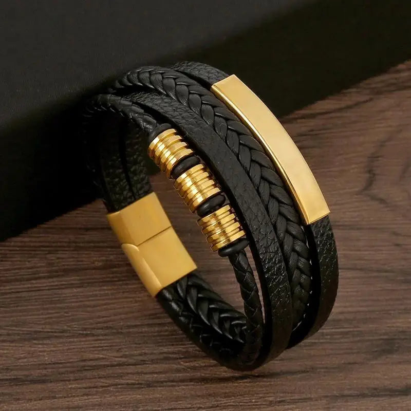 Hand-Woven Multi-Layer Men's Leather Bracelet (Select 31 Unique Fashions)