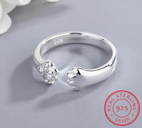 Sterling Silver Cat Paw Gift Ring for Women