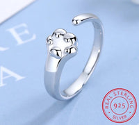 Sterling Silver Cat Paw Gift Ring for Women