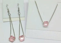 Crystal Cube Jewelry Set (Select From 5 Colors)